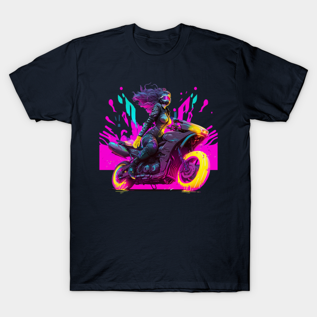 Futuristic Motorcyclist T-Shirt by Open World Games